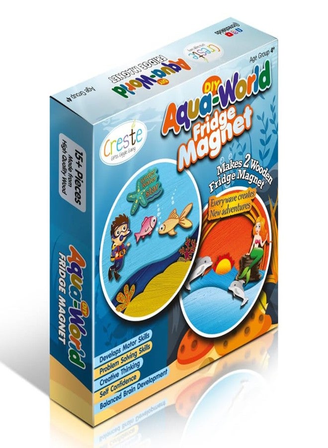 Creste Aqua Fridge Magnet Making Kit | Art and Craft Kit for Kids, Fun Activity Toys for Kids, DIY Mosaic Art Kit | Creative Toys for Kids Ages 4+ Aqua Theme (Set of 2 Magnets in 1 Pack) - Image 1